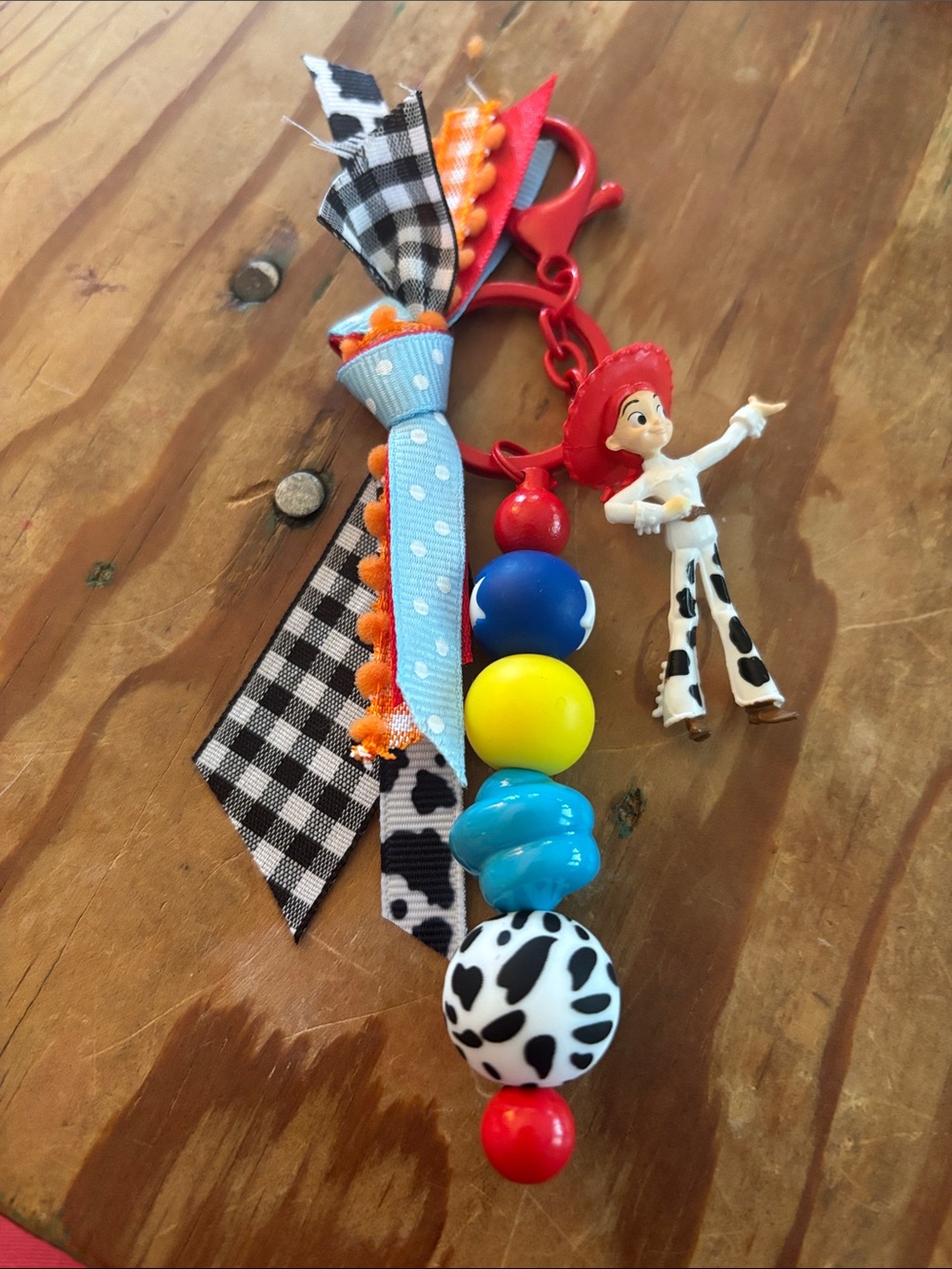 Toy Story inspired Jessie Clip-On Keyring or bag charm- Red